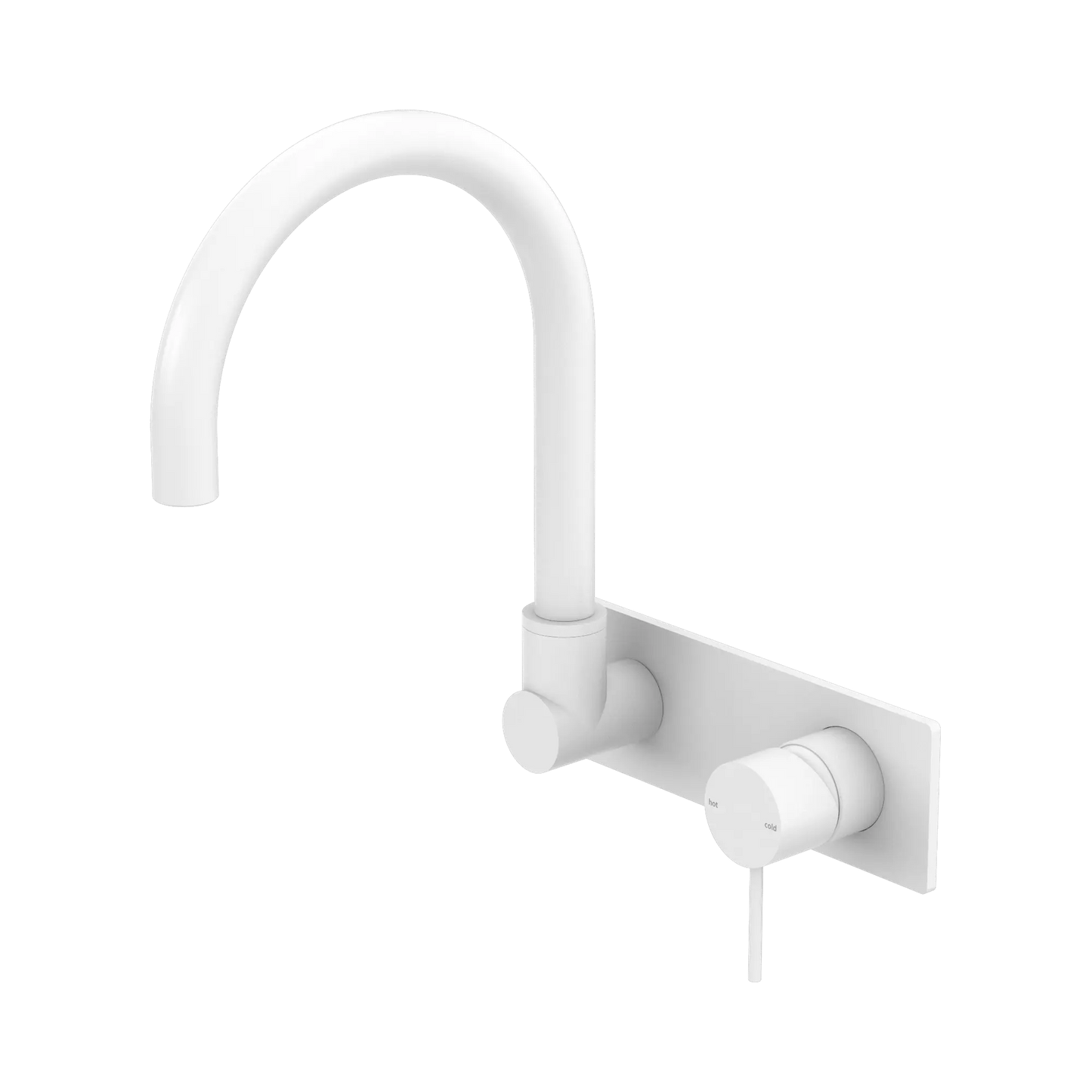 Mecca Wall Basin/Bath Mixer Swivel Spout Matte White