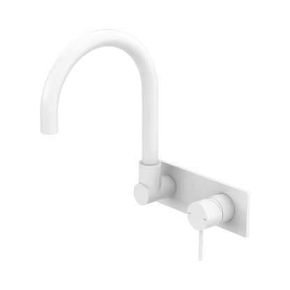 Mecca Wall Basin/Bath Mixer Swivel Spout Matte White