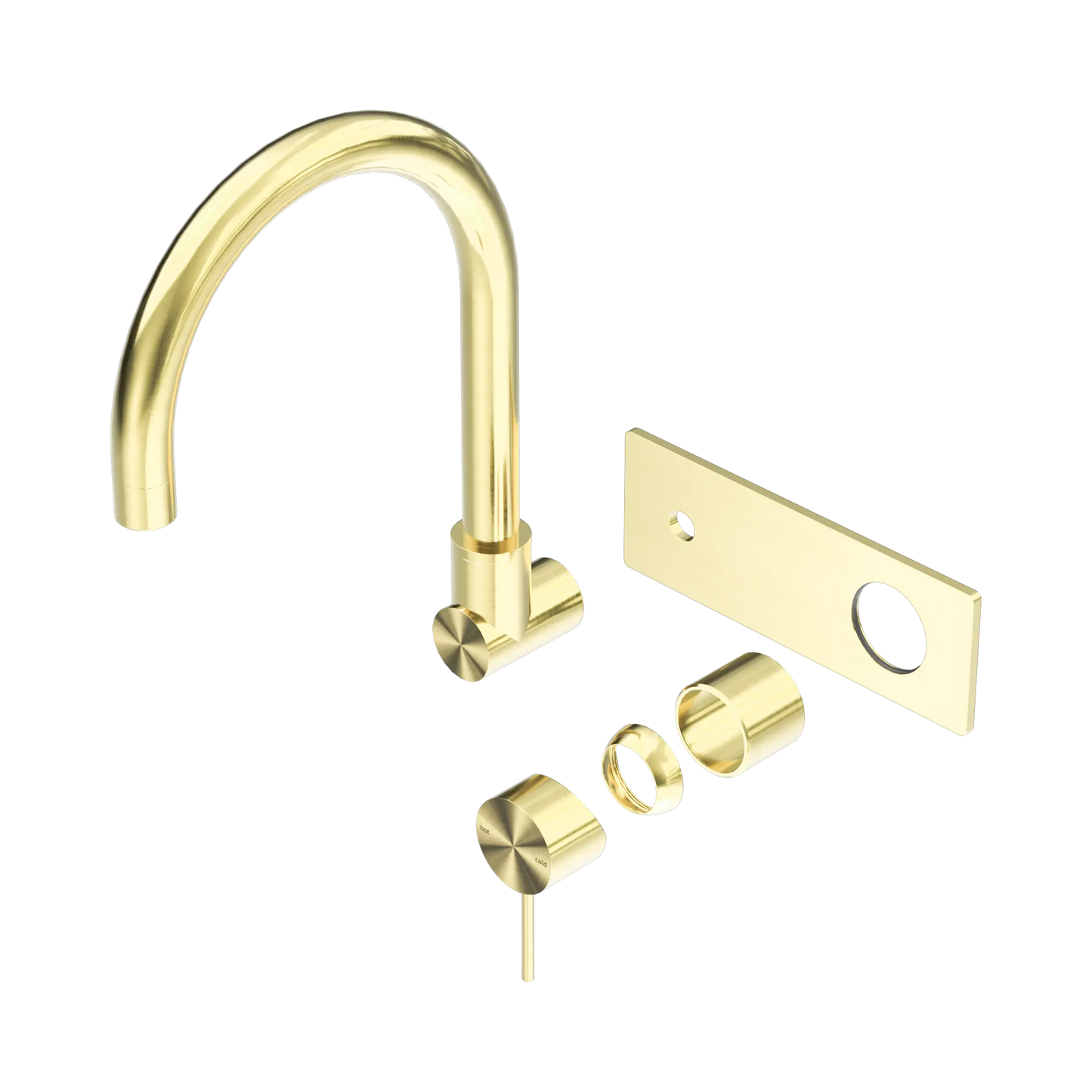 Mecca Wall Basin/Bath Mixer Swivel Spout Trim Kits Only Brushed Gold