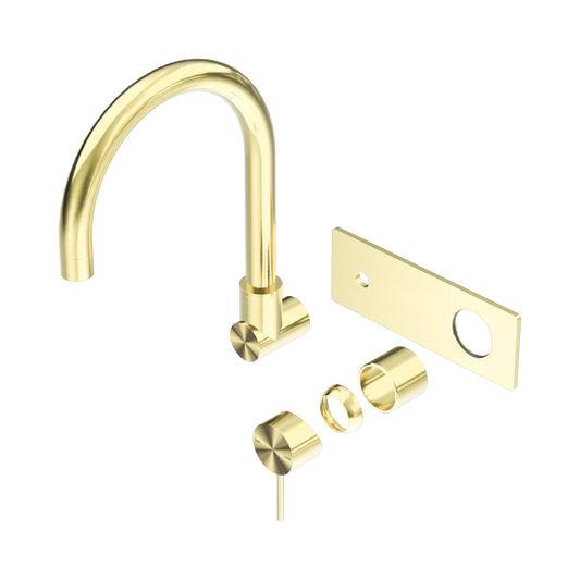 Mecca Wall Basin/Bath Mixer Swivel Spout Trim Kits Only Brushed Gold