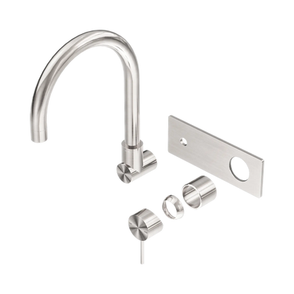 Mecca Wall Basin/Bath Mixer Swivel Spout Trim Kits Only Brushed Nickel