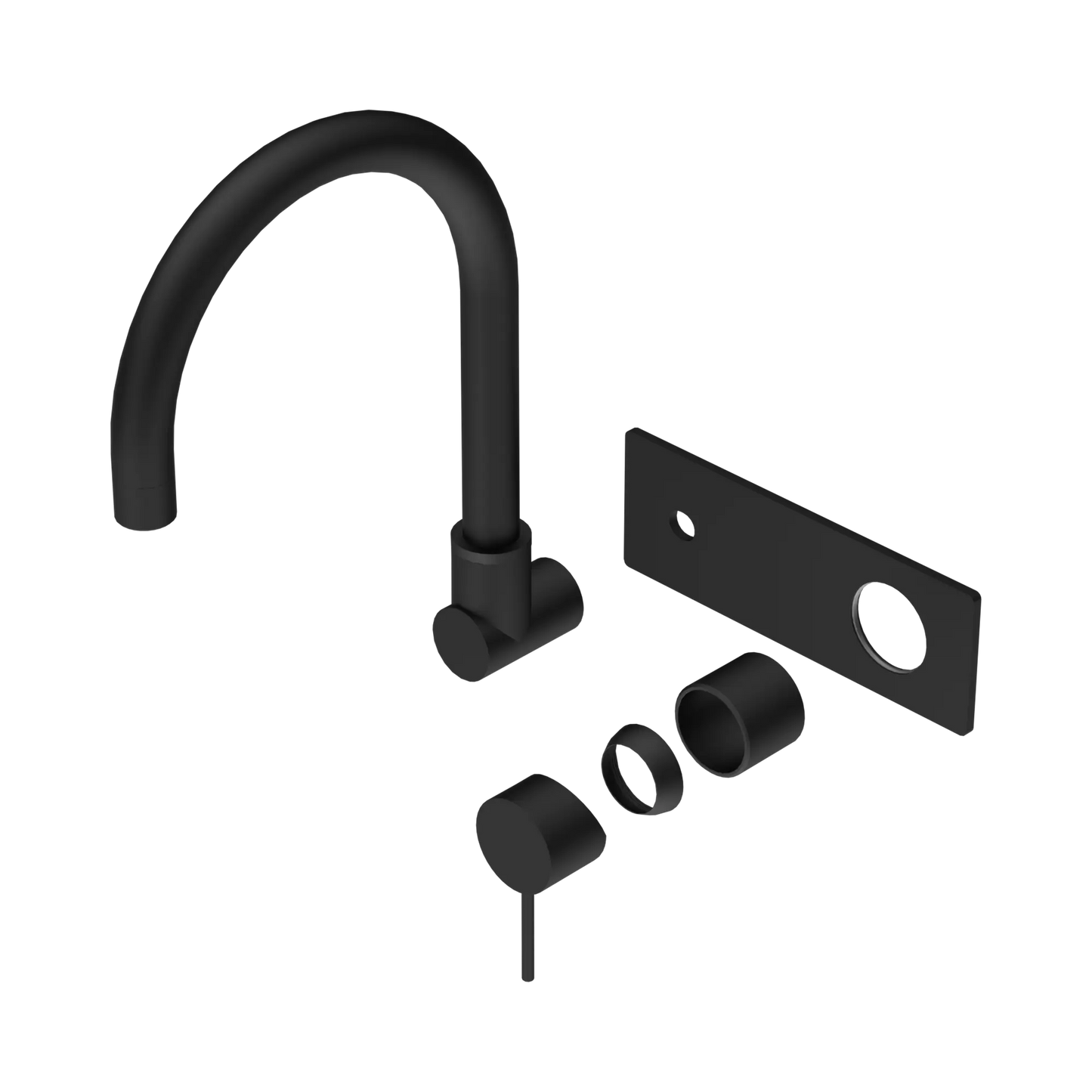 Mecca Wall Basin/Bath Mixer Swivel Spout Trim Kits Only Matte Black
