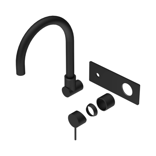 Mecca Wall Basin/Bath Mixer Swivel Spout Trim Kits Only Matte Black