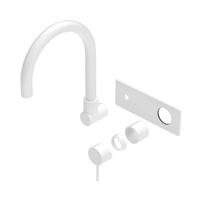 Mecca Wall Basin/Bath Mixer Swivel Spout Trim Kits Only Matte White