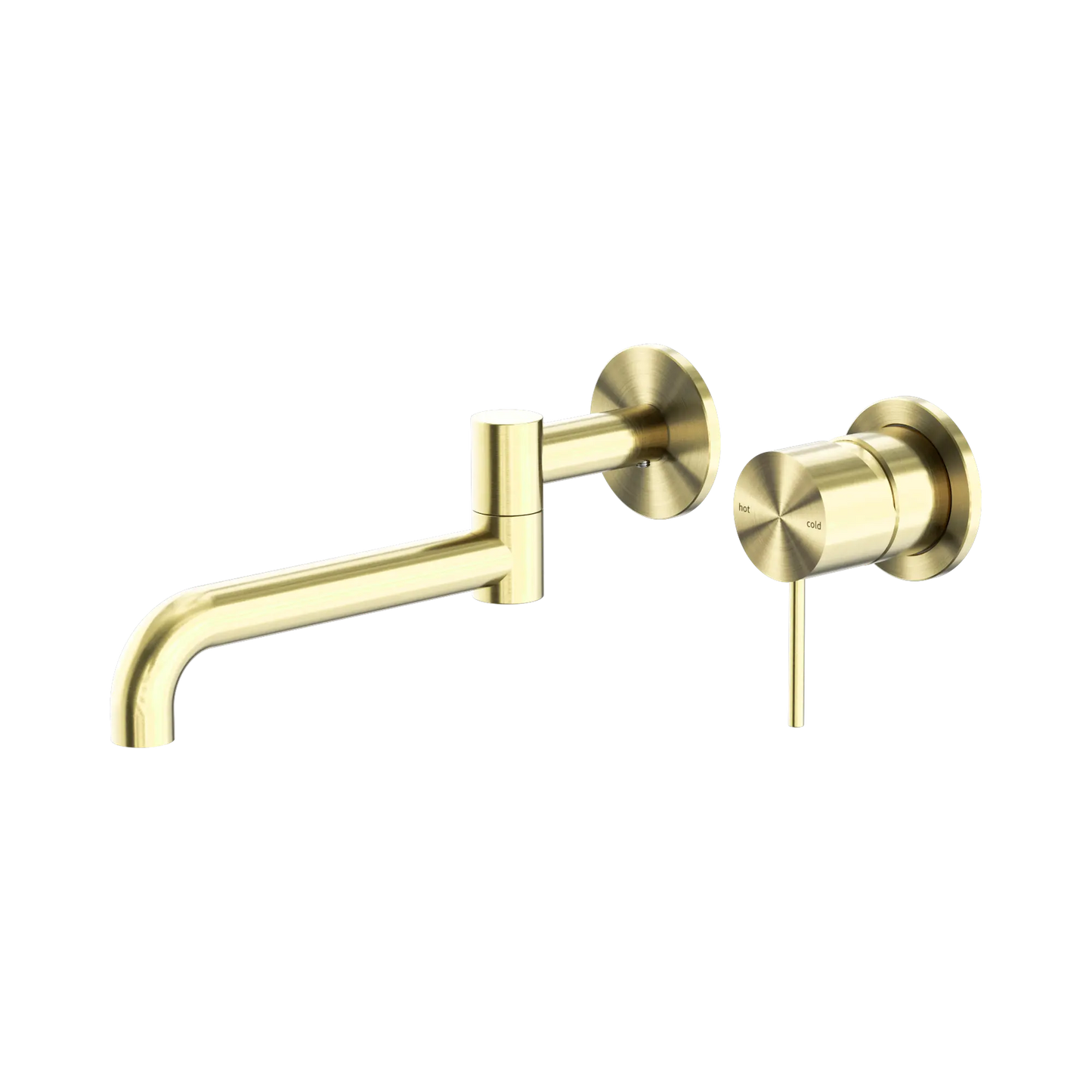 Mecca Wall Basin/Bath Mixer Swivel Spout 225mm Brushed Gold