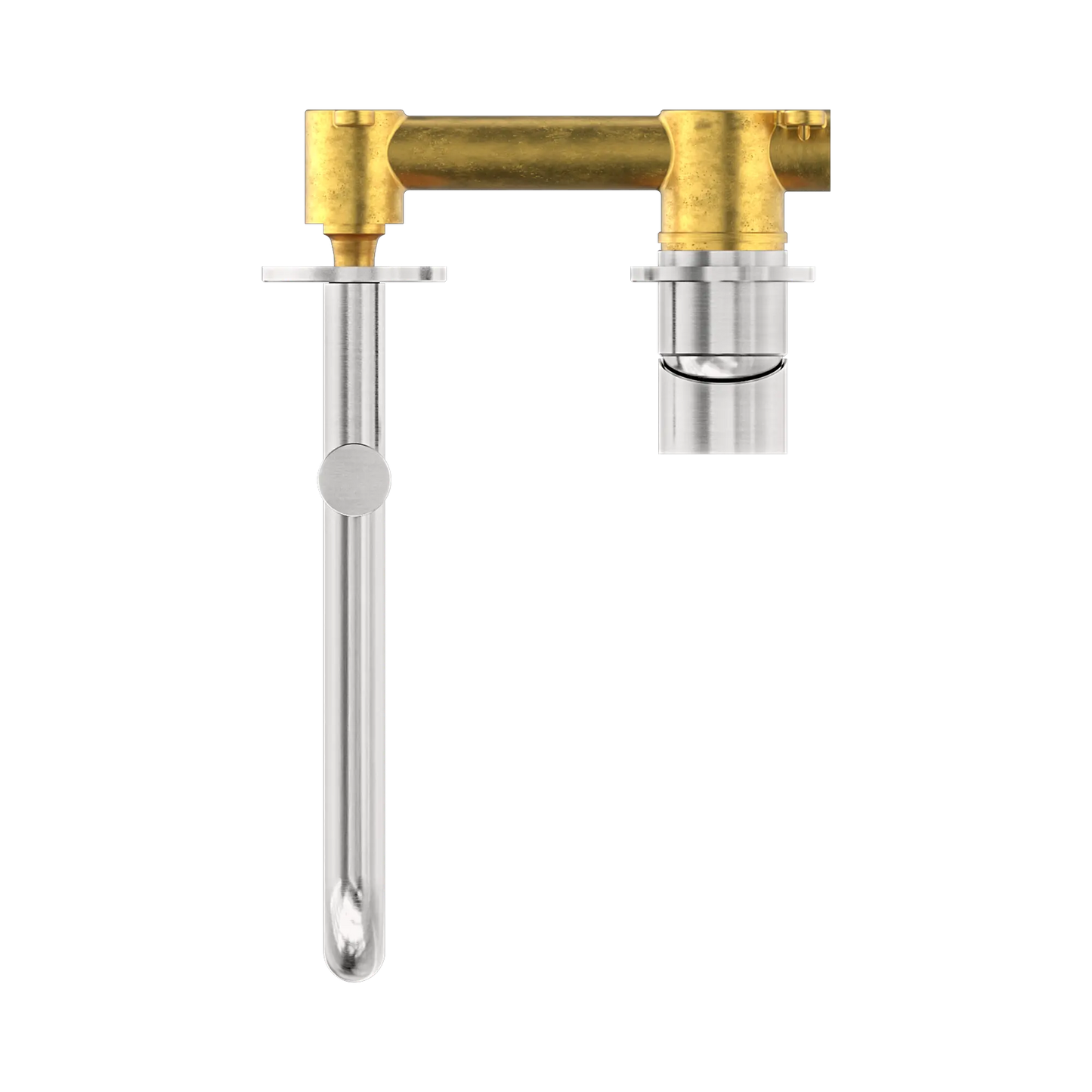 Mecca Wall Basin/Bath Mixer Swivel Spout 225mm Brushed Nickel