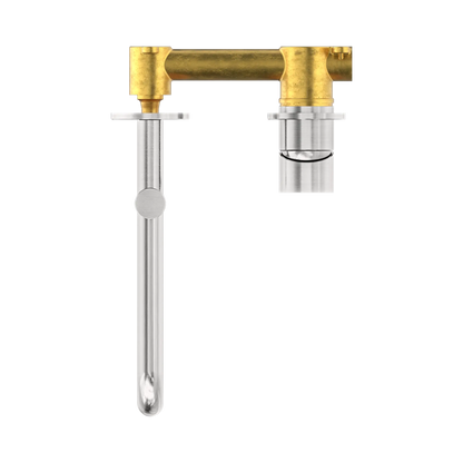 Mecca Wall Basin/Bath Mixer Swivel Spout 225mm Brushed Nickel