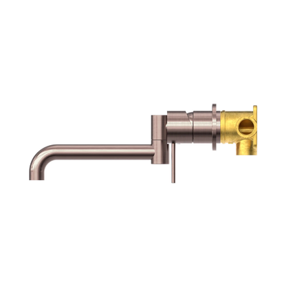 Mecca Wall Basin/Bath Mixer Swivel Spout 225mm Brushed Bronze
