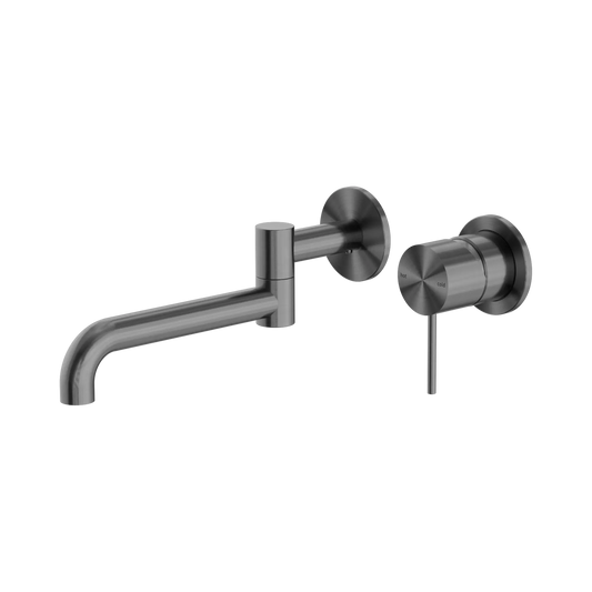 Mecca Wall Basin/Bath Mixer Swivel Spout 225mm Gun Metal