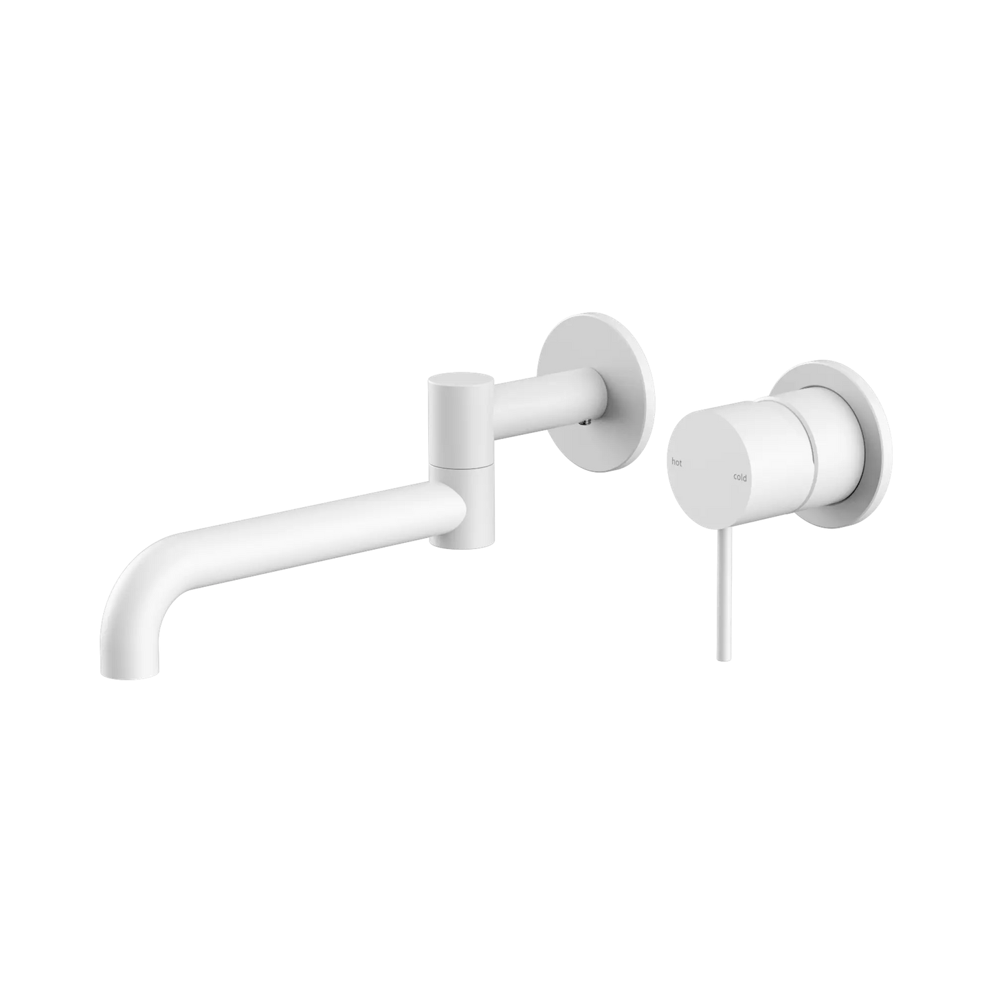 Mecca Wall Basin/Bath Mixer Swivel Spout 225mm Matte White
