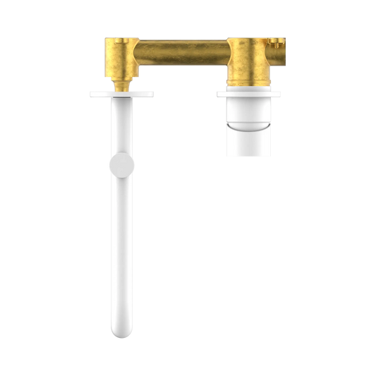 Mecca Wall Basin/Bath Mixer Swivel Spout 225mm Matte White