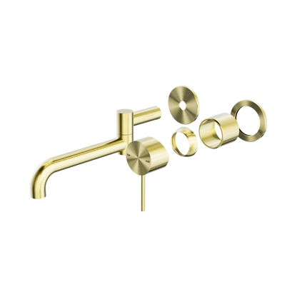 Mecca Wall Basin/Bath Mixer Swivel Spout 225mm Trim Kits Only Brushed Gold