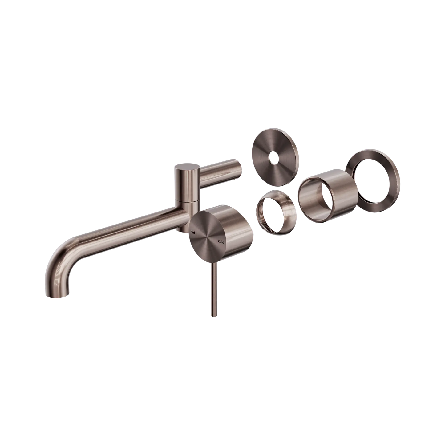 Mecca Wall Basin/Bath Mixer Swivel Spout 225mm Trim Kits Only Brushed Bronze