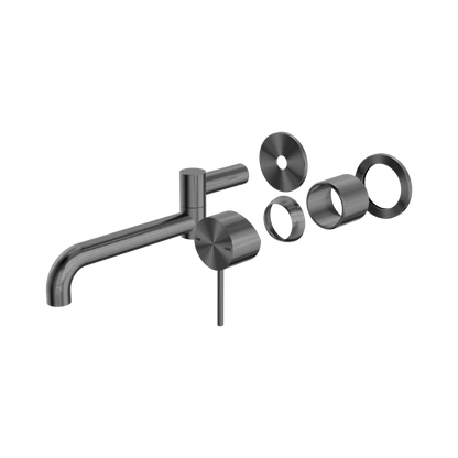 Mecca Wall Basin/Bath Mixer Swivel Spout 225mm Trim Kits Only Gun Metal
