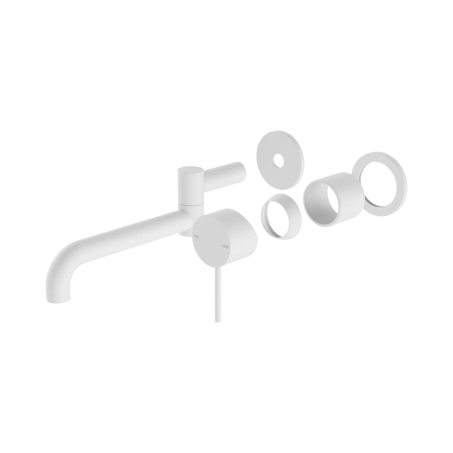 Mecca Wall Basin/Bath Mixer Swivel Spout 225mm Trim Kits Only Matte White