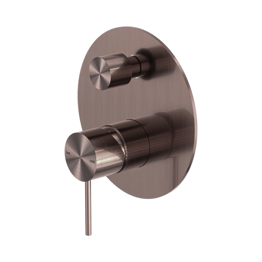 Mecca Shower Mixer With Diverter Brushed Bronze