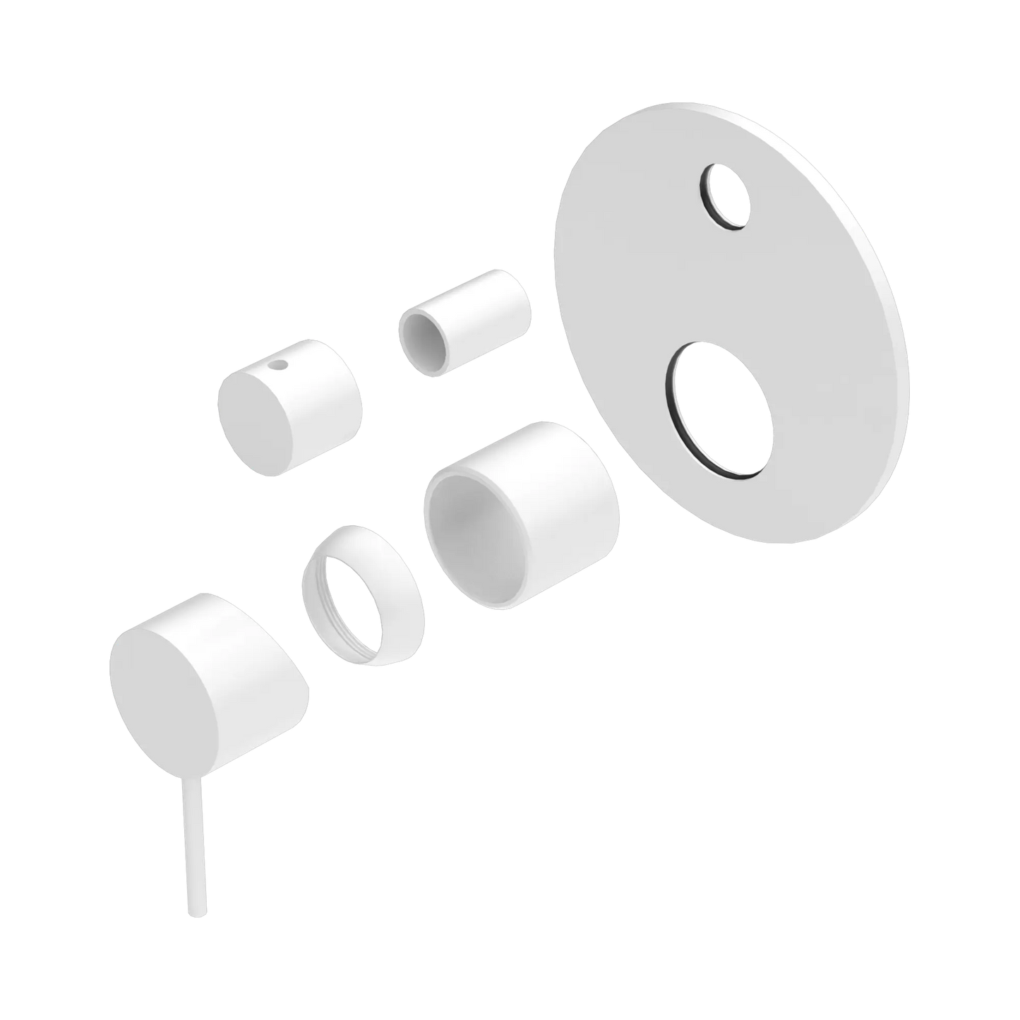 Mecca Shower Mixer With Diverter Trim Kits Only Matte White