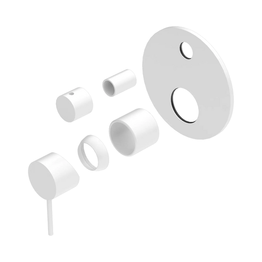 Mecca Shower Mixer With Diverter Trim Kits Only Matte White