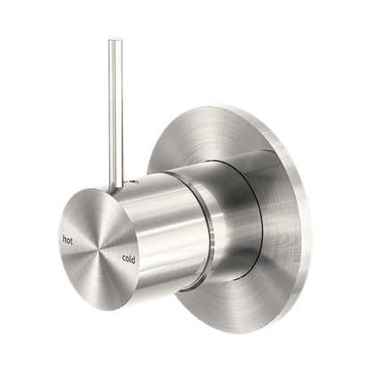 Mecca Shower Mixer Handle Up 80mm Plate Brushed Nickel