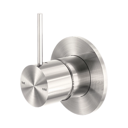 Mecca Shower Mixer Handle Up 80mm Plate Brushed Nickel