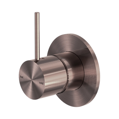 Mecca Shower Mixer Handle Up 80mm Plate Brushed Bronze