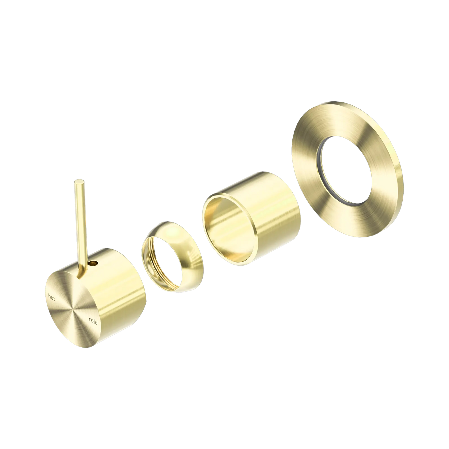 Mecca Shower Mixer Handle Up 80mm Plate Trim Kits Only Brushed Gold
