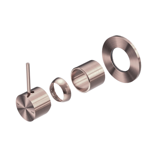 Mecca Shower Mixer Handle Up 80mm Plate Trim Kits Only Brushed Bronze