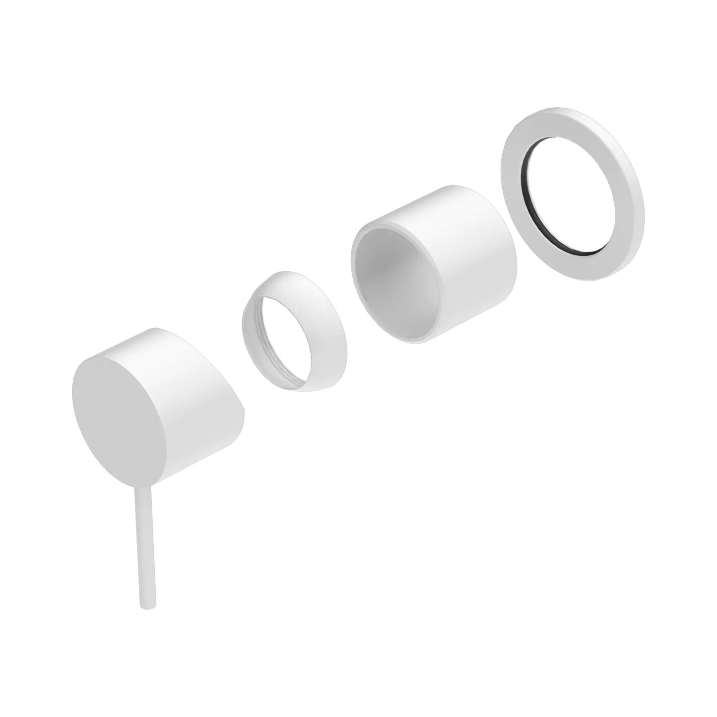 Mecca Shower Mixer 60mm Plate Trim Kits Only Matte White