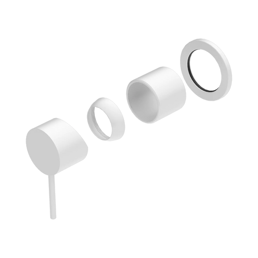 Mecca Shower Mixer 60mm Plate Trim Kits Only Matte White