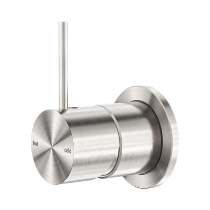 Mecca Shower Mixer 60mm Handle Up Plate Brushed Nickel