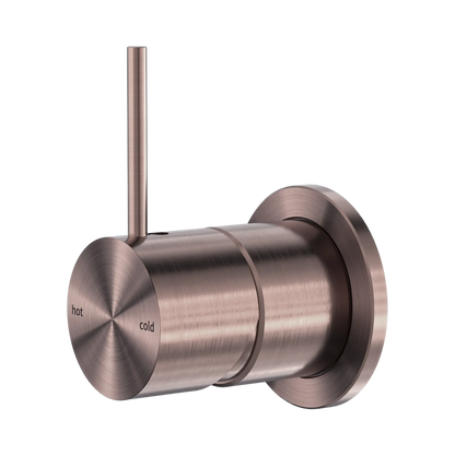 Mecca Shower Mixer 60mm Handle Up Plate Brushed Bronze