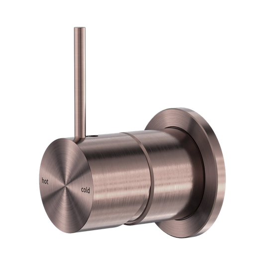 Mecca Shower Mixer 60mm Handle Up Plate Brushed Bronze