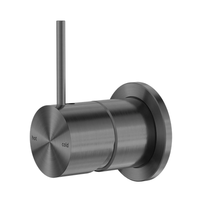 Mecca Shower Mixer 60mm Handle Up Plate Gun Metal