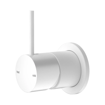 Mecca Shower Mixer 60mm Handle Up Plate Matte White