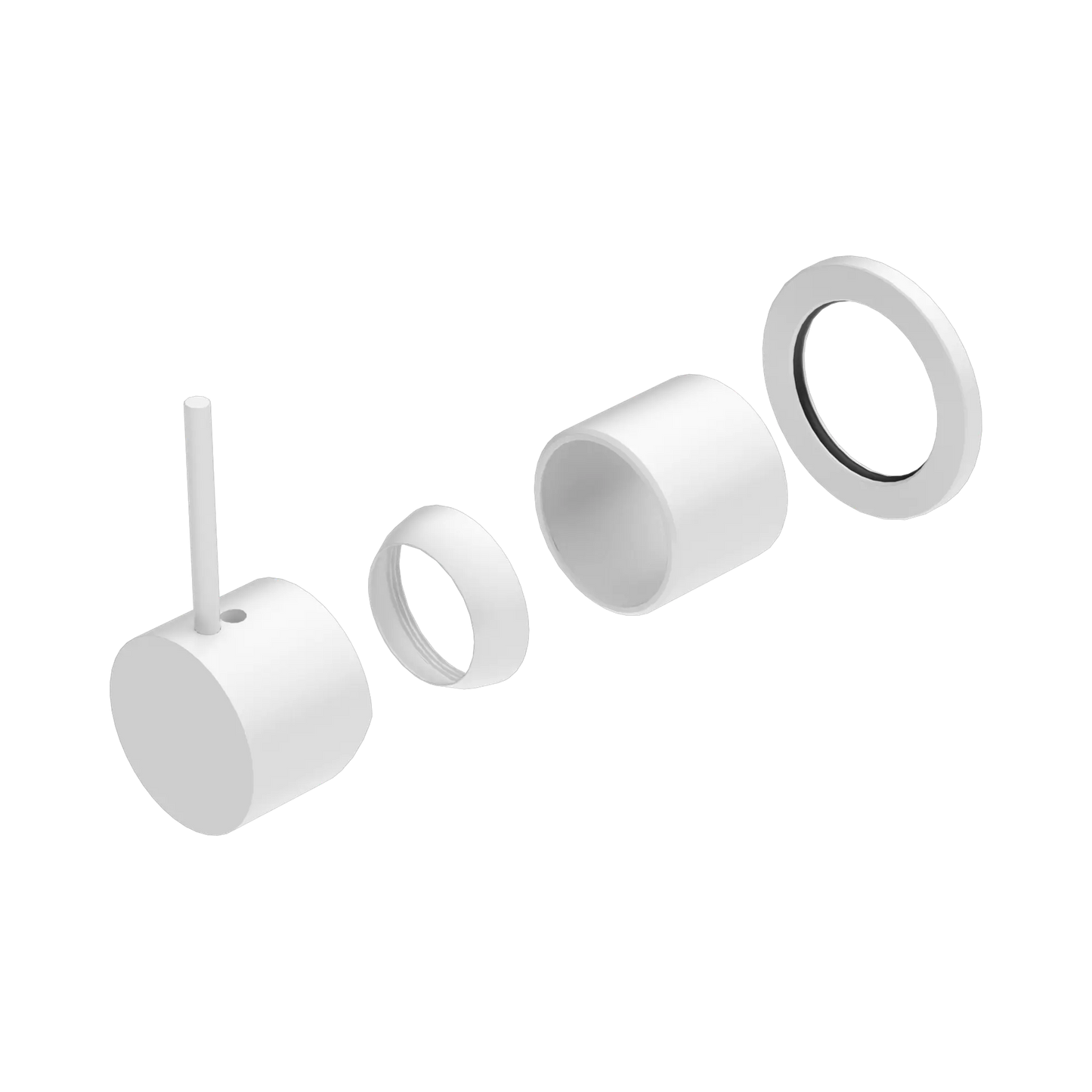 Mecca Shower Mixer 60mm Handle Up Plate Trim Kits Only Matte White