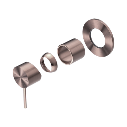 Mecca Shower Mixer 80mm Plate Trim Kits Only Brushed Bronze