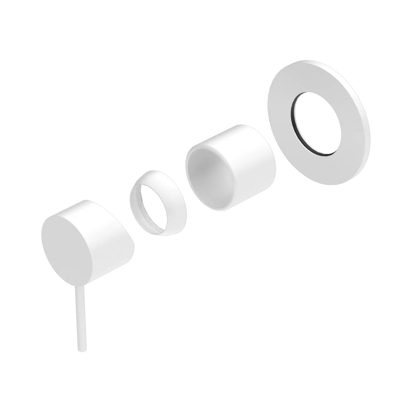 Mecca Shower Mixer 80mm Plate Trim Kits Only Matte White