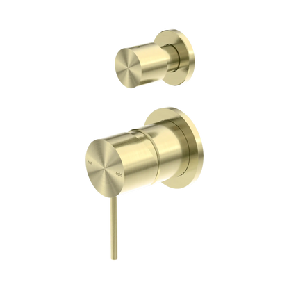 Mecca Shower Mixer With Diverter Separate Back Plate Brushed Gold