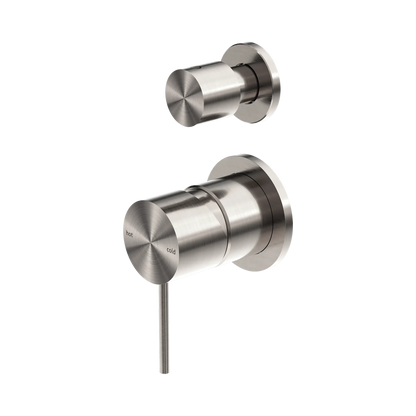 Mecca Shower Mixer With Diverter Separate Back Plate Brushed Nickel
