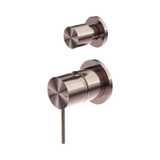 Mecca Shower Mixer With Diverter Separate Back Plate Brushed Bronze