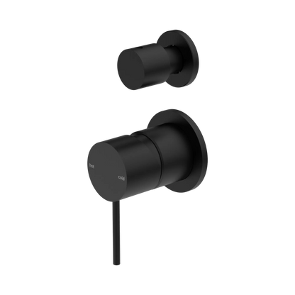 Mecca Shower Mixer With Diverter Separate Back Plate Matte Black