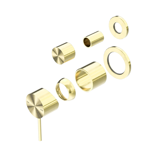 Mecca Shower Mixer With Diverter Separate Back Plate Trim Kits Only Brushed Gold