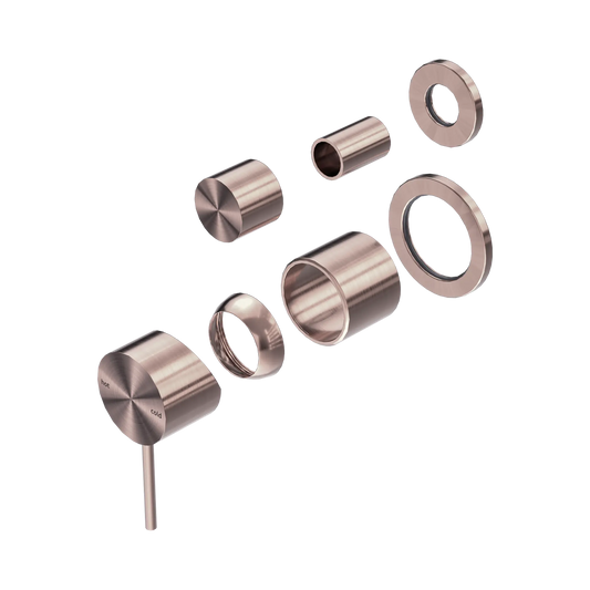 Mecca Shower Mixer With Diverter Separate Back Plate Trim Kits Only Brushed Bronze
