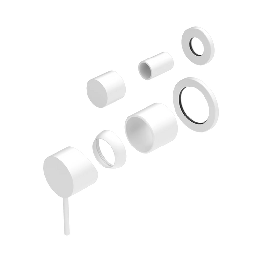 Mecca Shower Mixer With Diverter Separate Back Plate Trim Kits Only Matte White