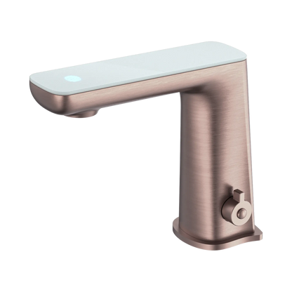 Claudia Sensor Mixer With White Top Display Brushed Bronze