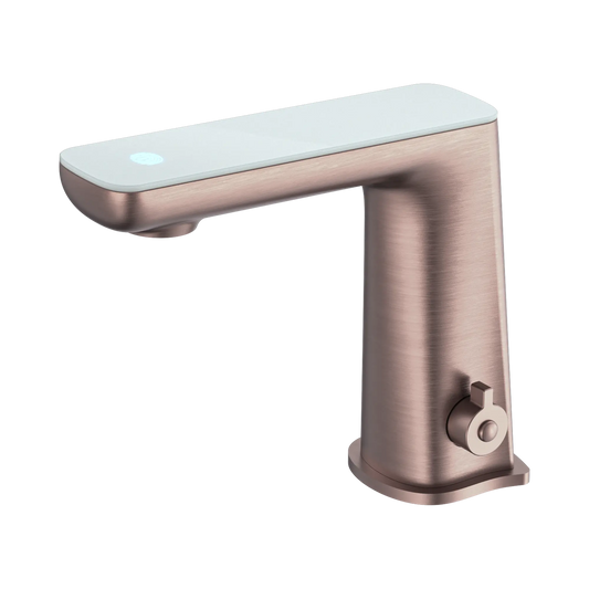 Claudia Sensor Mixer With White Top Display Brushed Bronze