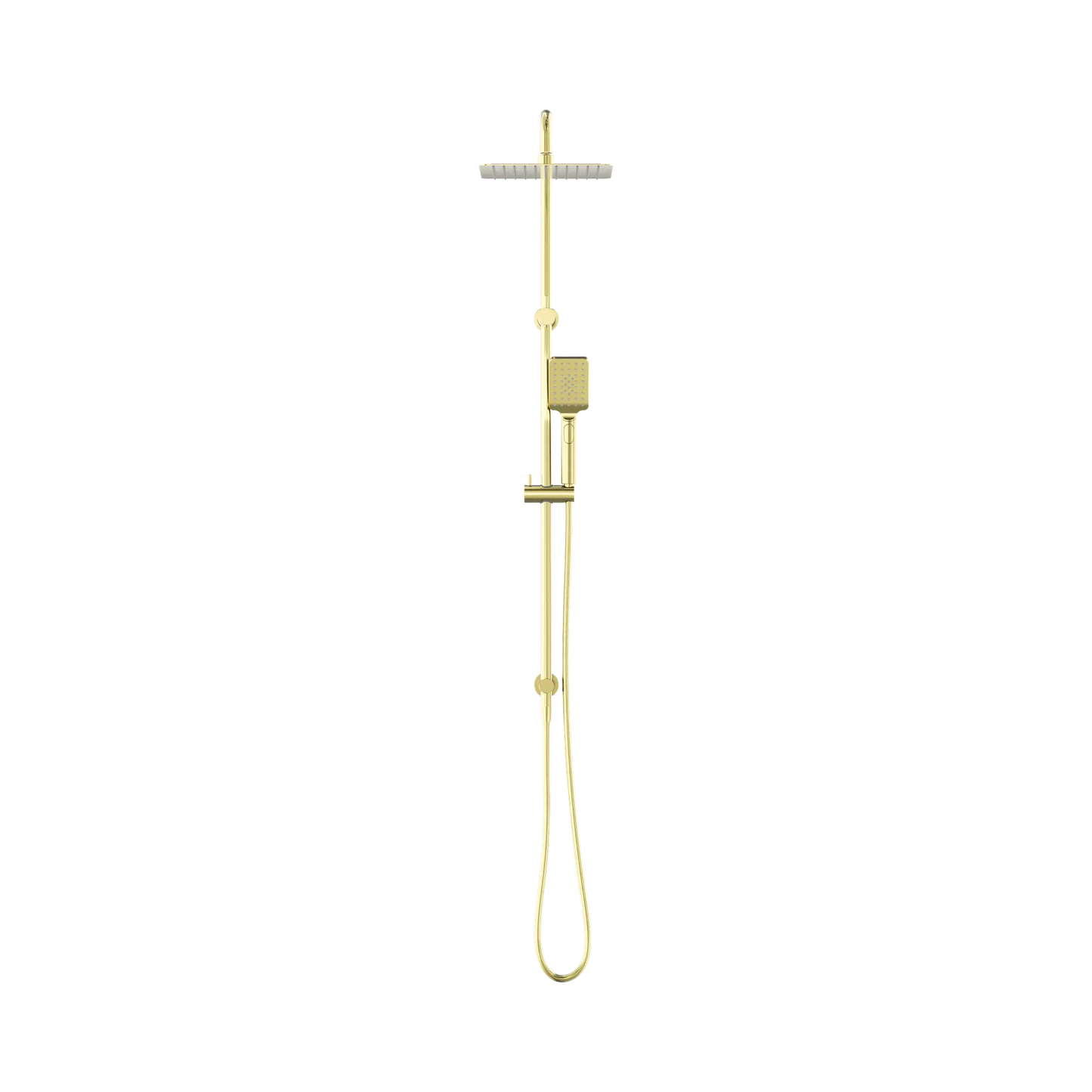 Square Project Twin Shower Brushed Gold