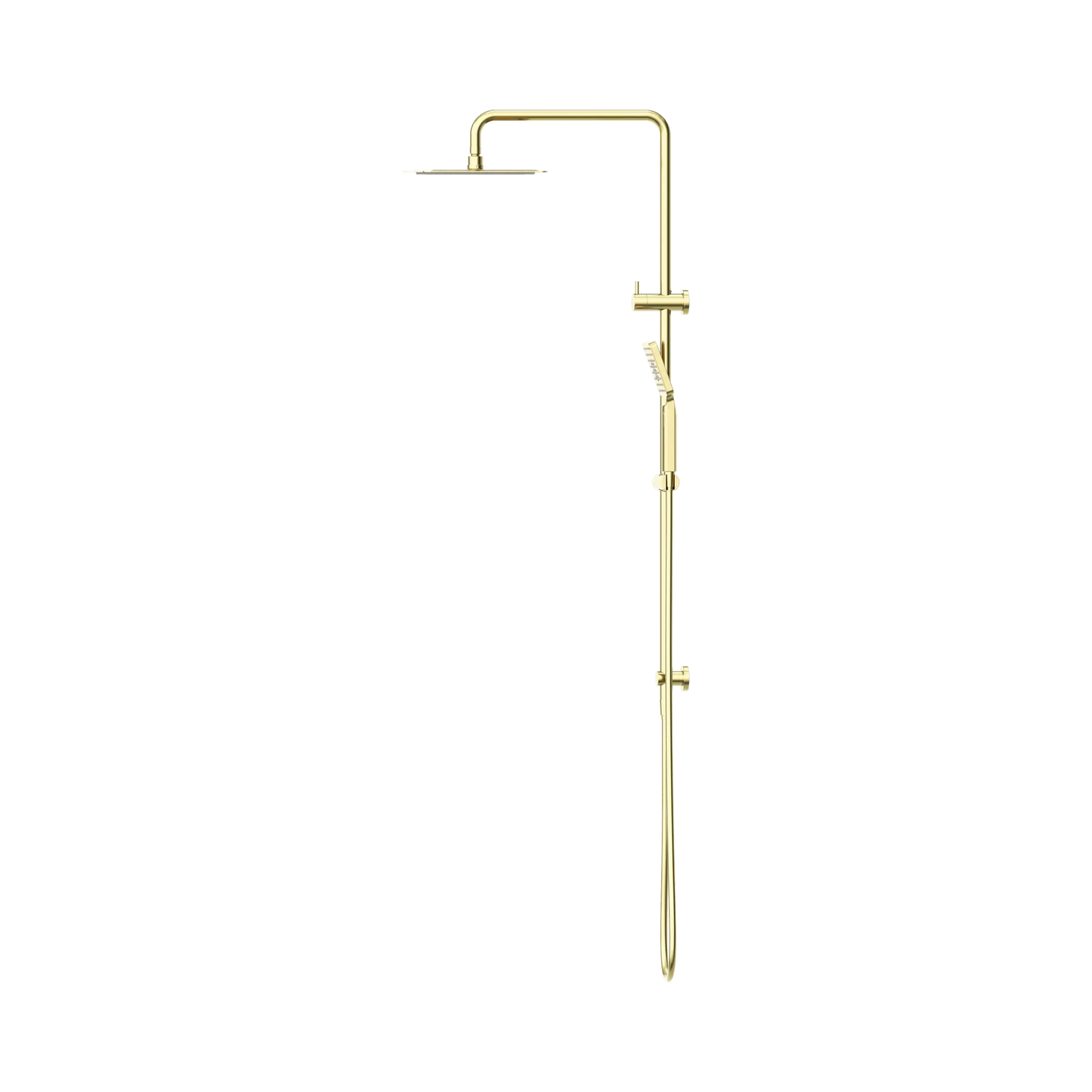 Square Project Twin Shower Brushed Gold