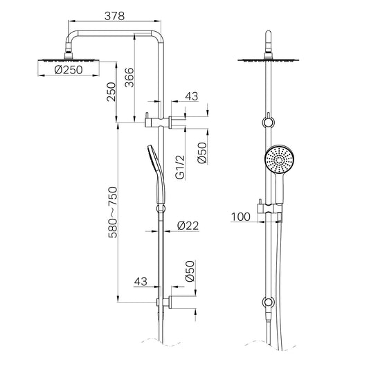 Dolce II Twin Shower Brushed Nickel