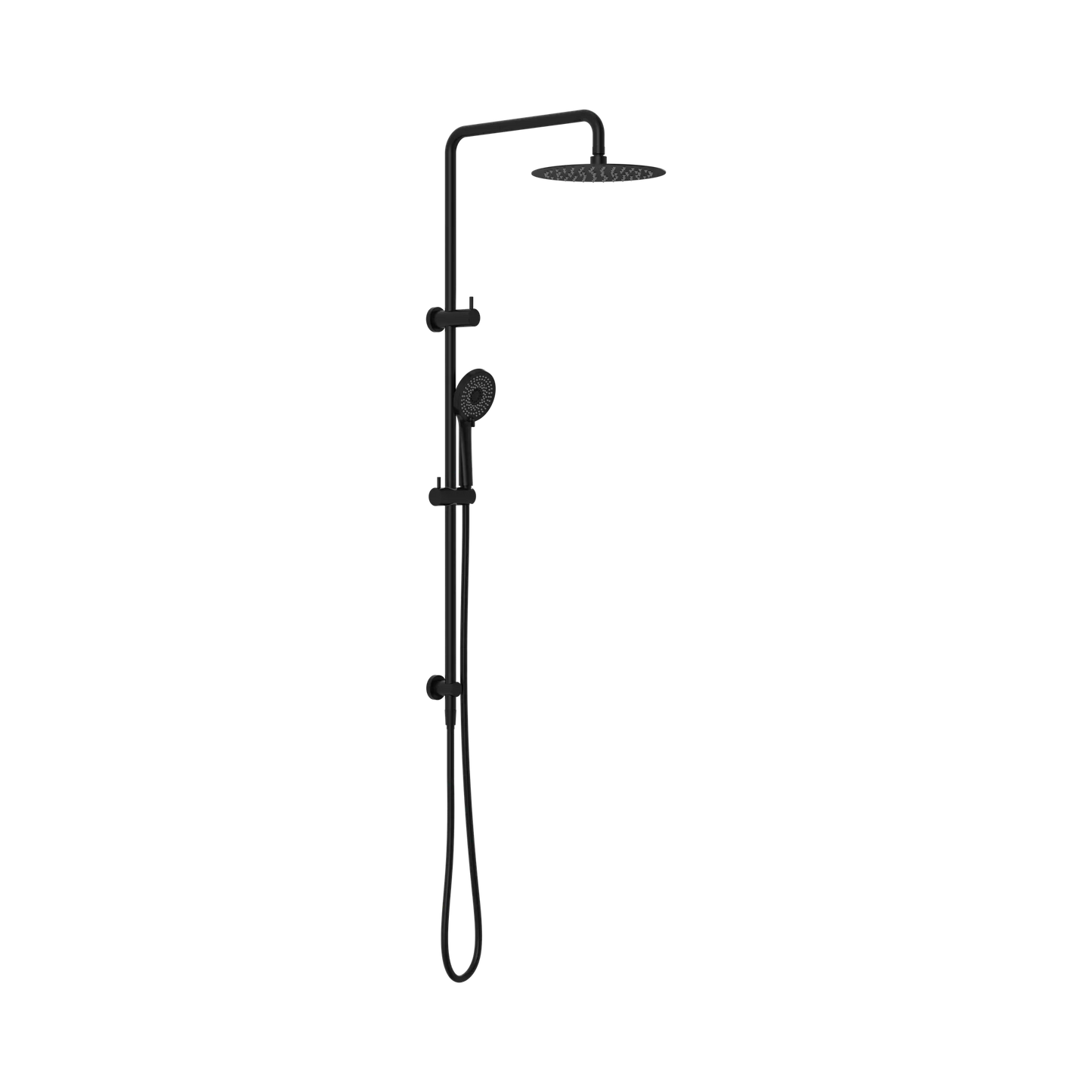 Round Project Twin Shower 4 Star Rating Matte Black